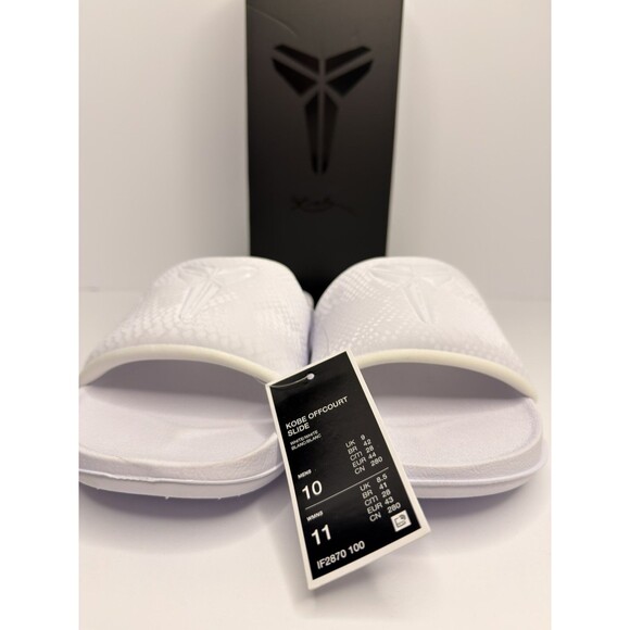 New | Nike Kobe Off Court Slides | Triple White IF2870-100 | Men\'s Size 10 main image 5